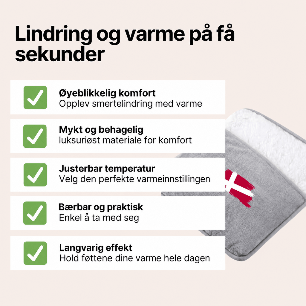 CozyFeet Duo™ – Dobbeltsidig elektrisk fotvarmerpute - AVABeauty.no